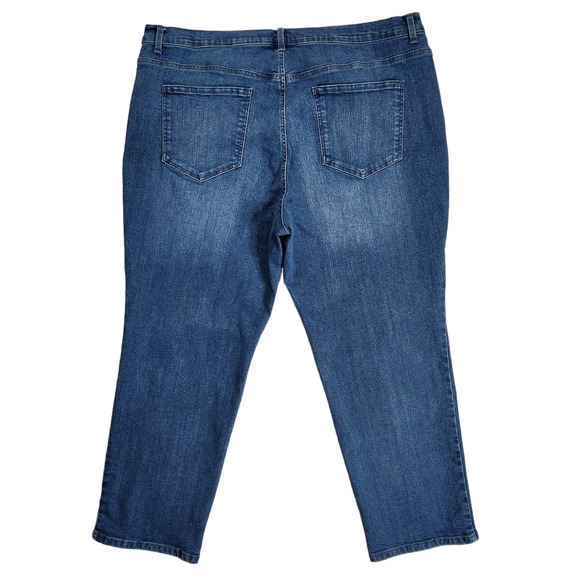 Gloria Vanderbilt Womens Amanda Jeans Plus Size 22W Petites Dark Wash Stretch - Picture 2 of 9